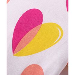 Bonfino 100% Cotton Knit Half Sleeves Hearts Printed Shorts Night Suit Pack of 2- Lilac & White