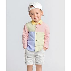 Bonfino 100% Cotton Woven Full Sleeves Shirt With Cut & Sew Design - Pink