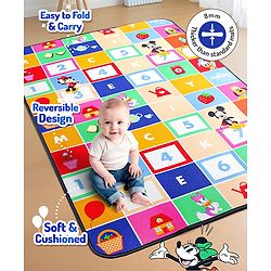 Bonfino Disney Premium Reversible Waterproof Floormat- 6ftx4ft|Thickness 8mm|Learning Theme|Colorful|Learn and Play Mat|Soft Foam|Baby Massage|Easy to carry and fold|BIS Certified
