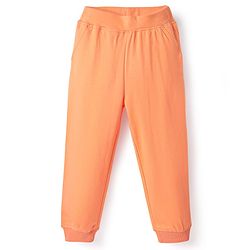 Bonfino 100% Cotton Knit Full Sleeves Nightsuit with Happy Text Print - Peach