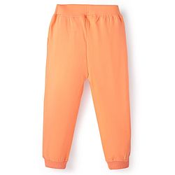 Bonfino 100% Cotton Knit Full Sleeves Nightsuit with Happy Text Print - Peach