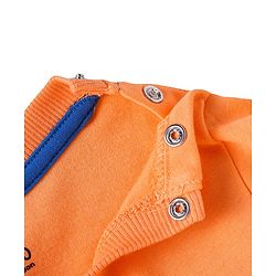 Bonfino 100% Cotton Knit Full Sleeves Nightsuit with Happy Text Print - Peach