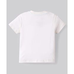 Bonfino 100% Cotton Knit Half Sleeves Night Suit with Text Print - Offwhite & Mint