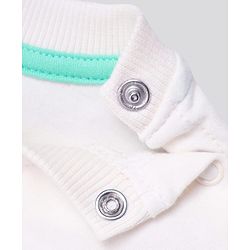 Bonfino 100% Cotton Knit Half Sleeves Night Suit with Text Print - Offwhite & Mint