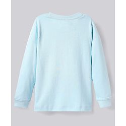 Bonfino 100% Cotton Knit Full Sleeves Nightsuit with Be Kind Text Print - Blue