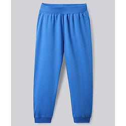 Bonfino 100% Cotton Knit Full Sleeves Nightsuit with Be Kind Text Print - Blue