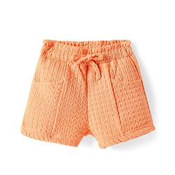 Bonfino Woven Sleeveless Textured Co-Ords Top & Shorts Set - Orange