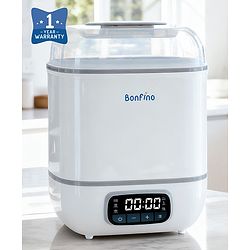 Bonfino HEPA PureSteam Multifunctional Sterilizer & Dryer| Bottle Warmer| Over-heat Protection| Holds Upto 8 Bottles| Kills 99.9% Germs|360° All-round Sterilizing|6 Functional Modes| Energy-Efficient