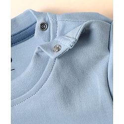 Bonfino 100% Cotton Knit Half Sleeves T-Shirt and Shorts Sets With Shark Print - Light Blue