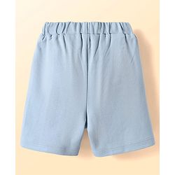 Bonfino 100% Cotton Knit Half Sleeves T-Shirt and Shorts Sets With Shark Print - Light Blue