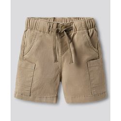 Bonfino Cotton Lycra Shorts With Side Pockets - Beige