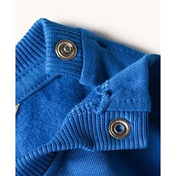 Bonfino 100% Cotton Knit Full Sleeves Sweatshirt With Front & Back Puff Print - Blue