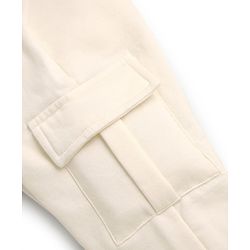 Bonfino 100% Cotton Fleece Knit Full Length Solid Trackpant with Cargo Pockets Pack of 2 - Grey & Off White