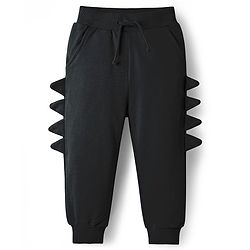 Bonfino 100% Cotton Knit Solid Colour Lounge Pants With 3D Spikes Pack Of 2 - Black & Maroon