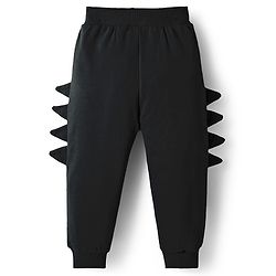 Bonfino 100% Cotton Knit Solid Colour Lounge Pants With 3D Spikes Pack Of 2 - Black & Maroon