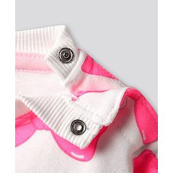 Bonfino 100% Cotton Knit Full Sleeves Oversized Sweatshirt With Bow Print - White