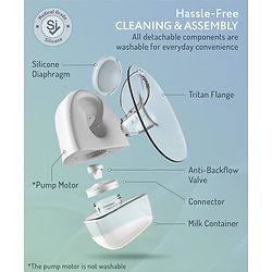Bonfino Wearable Electric Breast Pump with 4 Operating Modes| 285mmHg Hospital-Grade Suction| 10 Suction Levels| Quiet & Discreet| Leak Proof| 180ml| 150mins In Single Charge| USB Charging|Trendy Case