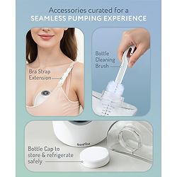 Bonfino Wearable Electric Breast Pump with 4 Operating Modes| 285mmHg Hospital-Grade Suction| 10 Suction Levels| Quiet & Discreet| Leak Proof| 180ml| 150mins In Single Charge| USB Charging|Trendy Case
