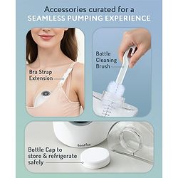 Bonfino Wearable Electric Breast Pump with 4 Operating Modes| 285mmHg Hospital-Grade Suction| 10 Suction Levels| Quiet & Discreet| Leak Proof| 180ml| 150mins In Single Charge| USB Charging|Trendy Case