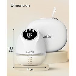 Bonfino Wearable Electric Breast Pump with 4 Operating Modes| 285mmHg Hospital-Grade Suction| 10 Suction Levels| Quiet & Discreet| Leak Proof| 180ml| 150mins In Single Charge| USB Charging|Trendy Case