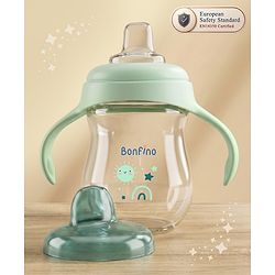 Bonfino My First Grip & Sip Cup 150ml - Blue| 6 Months+| Soft Spout Tritan Sipper| Spill-Proof Training Cup| Gentle on Gums| Easy-Grip Handles| Smooth Controlled Flow| Travel-Friendly| Measuring Scale