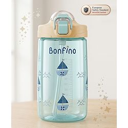 Bonfino EasySip Straw Sipper Cup with Soft Spout & Flip Lock Lid 300ml - Orange| Smooth Flow| BPA Free| Easy Grip Handle| 6 Months+| Leak Proof Lid| Measuring Scale| Home & Travel
