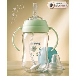 Bonfino My First Grip & Sip Cup 150ml - Blue| 6 Months+| Soft Spout Tritan Sipper| Spill-Proof Training Cup| Gentle on Gums| Easy-Grip Handles| Smooth Controlled Flow| Travel-Friendly| Measuring Scale
