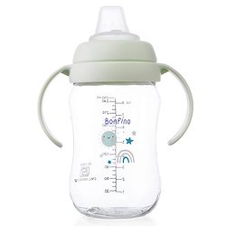Bonfino My First Grip & Sip Cup 150ml - Blue| 6 Months+| Soft Spout Tritan Sipper| Spill-Proof Training Cup| Gentle on Gums| Easy-Grip Handles| Smooth Controlled Flow| Travel-Friendly| Measuring Scale
