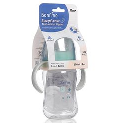Bonfino My First Grip & Sip Cup 150ml - Blue| 6 Months+| Soft Spout Tritan Sipper| Spill-Proof Training Cup| Gentle on Gums| Easy-Grip Handles| Smooth Controlled Flow| Travel-Friendly| Measuring Scale