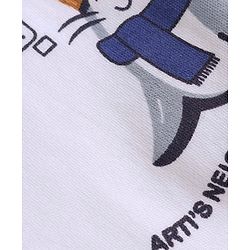 Bonfino 100% Cotton Knit Full Sleeves T-Shirt With Penguin Print - White