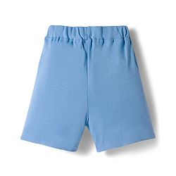 Bonfino 100% Cotton Knit Striped & Solid Shorts Pack of 3 - White Light Blue & Navy Blue
