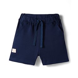Bonfino 100% Cotton Knit Striped & Solid Shorts Pack of 3 - White Light Blue & Navy Blue