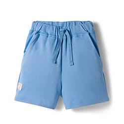 Bonfino 100% Cotton Knit Striped & Solid Shorts Pack of 3 - White Light Blue & Navy Blue