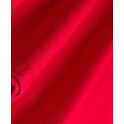 Bonfino 100% Cotton Corduroy Woven Full Sleeves Peter Pan Collar Dress with Floral Embroidery Details - Red