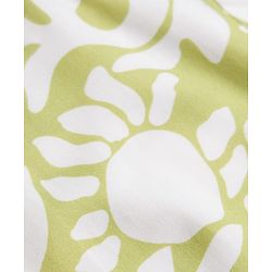 Bonfino Woven Half Sleeves Drop Shoulder Resort Collar Printed Shirt - Light Green