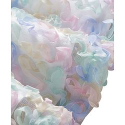 Bonfino Woven Half Sleeves Party Dress with Rainbow Ribbon - Multicolor
