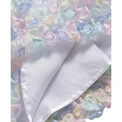 Bonfino Woven Half Sleeves Party Dress with Rainbow Ribbon - Multicolor