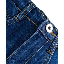 Bonfino Cotton Woven Knee Length Washed Denim Shorts with Pocket Detail - Blue