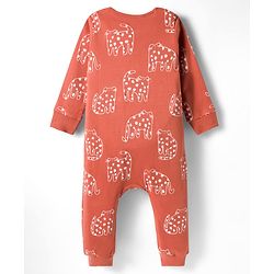 Bonfino 100% Cotton Knit Full Sleeves Front Open Rompers with Animal Print Pack of 3 - Blue Orange & Light Green