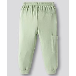 Bonfino 100% Cotton Knit Full Length Solid Colour Cargo Jogger Pack Of 2 - Navy Blue & Light Green