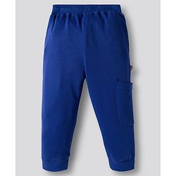 Bonfino 100% Cotton Knit Full Length Solid Colour Cargo Jogger Pack Of 2 - Navy Blue & Light Green