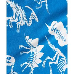 Bonfino 100% Cotton Knit Full Sleeves Co-ord Night Suit With Dino Print - Blue