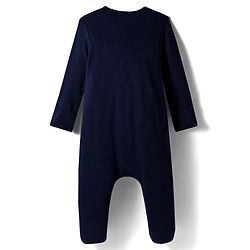 Bonfino 100% Cotton Full Sleeves Footed Sleepsuits With Dino Print Pack Of 2 - Navy Blue & Peach