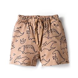 Bonfino 100% Cotton Knit Above Knee Length Shorts with Dino Print Pack of 3 -  Peach Navy Blue & Light Green