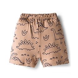 Bonfino 100% Cotton Knit Above Knee Length Shorts with Dino Print Pack of 3 -  Peach Navy Blue & Light Green