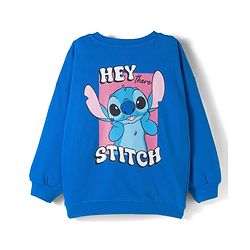 Bonfino Disney Terry Knit Oversize Drop Shoulder Full Sleeves T-Shirt and Shorts Set with Front and Back Stitch Graphic - Blue