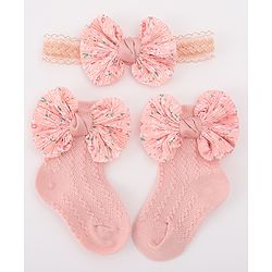 Bonfino Hair Accessories Combo Sets Free Size - Peach