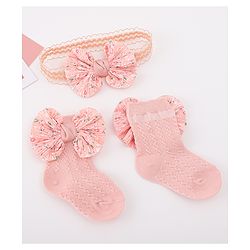 Bonfino Hair Accessories Combo Sets Free Size - Peach