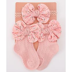 Bonfino Hair Accessories Combo Sets Free Size - Peach