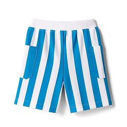 Bonfino 100% Cotton Knit Half Sleeves Oversized Chest And Back Printed T-Shirt & Cargo Shorts Set - White & Blue